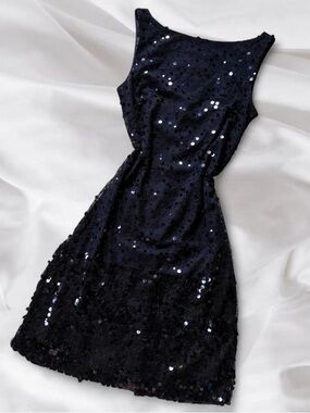 Kenneth Cole Black Sequined Party Dress